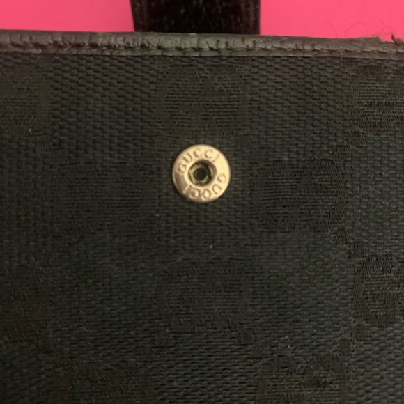 GUCCI GG MONOGRAM DOUBLE SNAP WALLET W/CHARM (RARE)~~ BLACK - Picture 6 of 15
